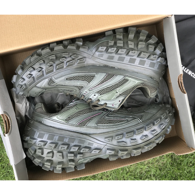 Balenciaga Defender Sneaker In Dark Green Mesh And Nylon - PerfectKickZ