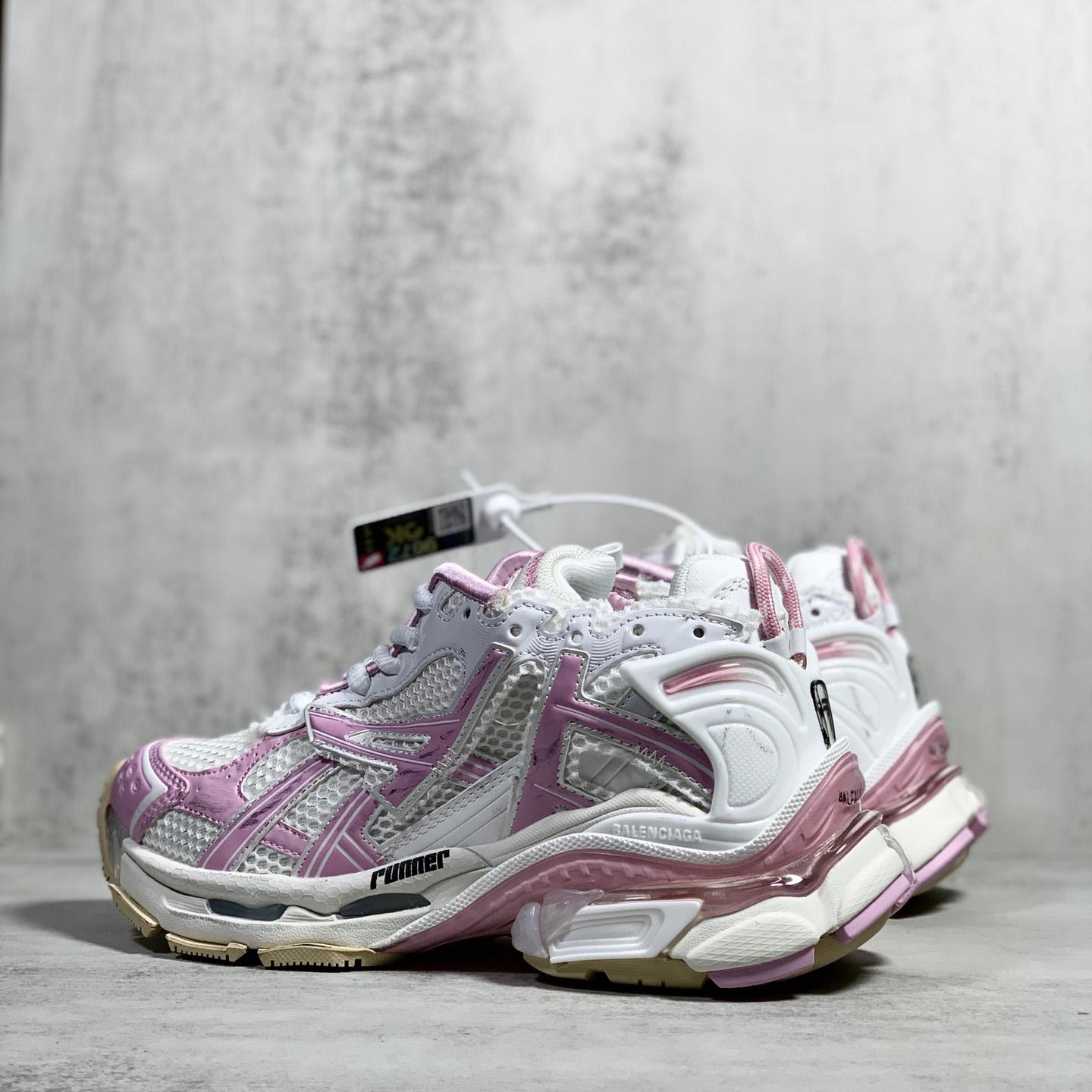 Balenciaga Runner Sneaker In White, Pink, Beige And Black Mesh And Nylon - PerfectKickZ