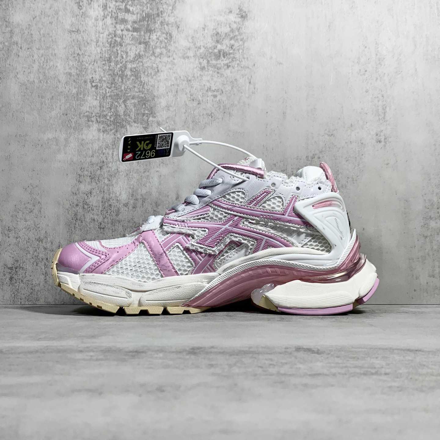 Balenciaga Runner Sneaker In White, Pink, Beige And Black Mesh And Nylon - PerfectKickZ