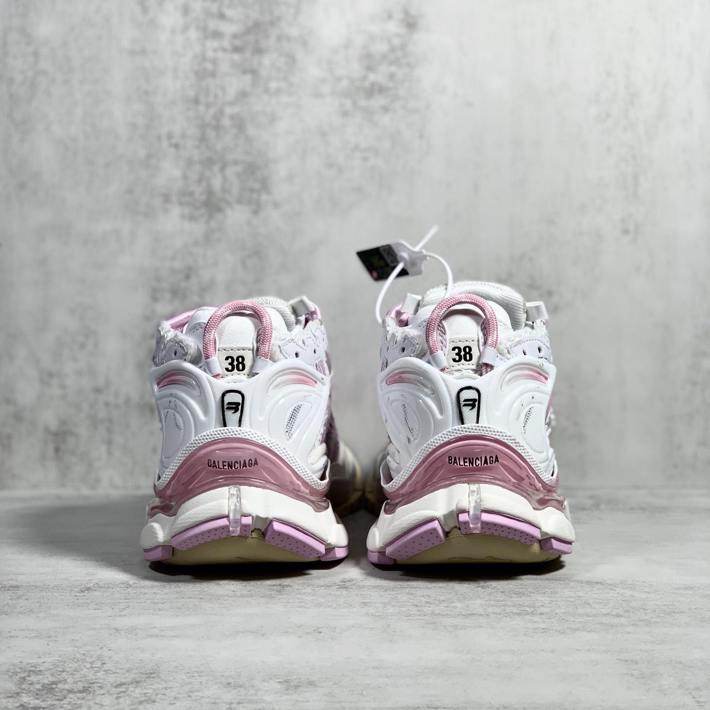 Balenciaga Runner Sneaker In White, Pink, Beige And Black Mesh And Nylon - PerfectKickZ