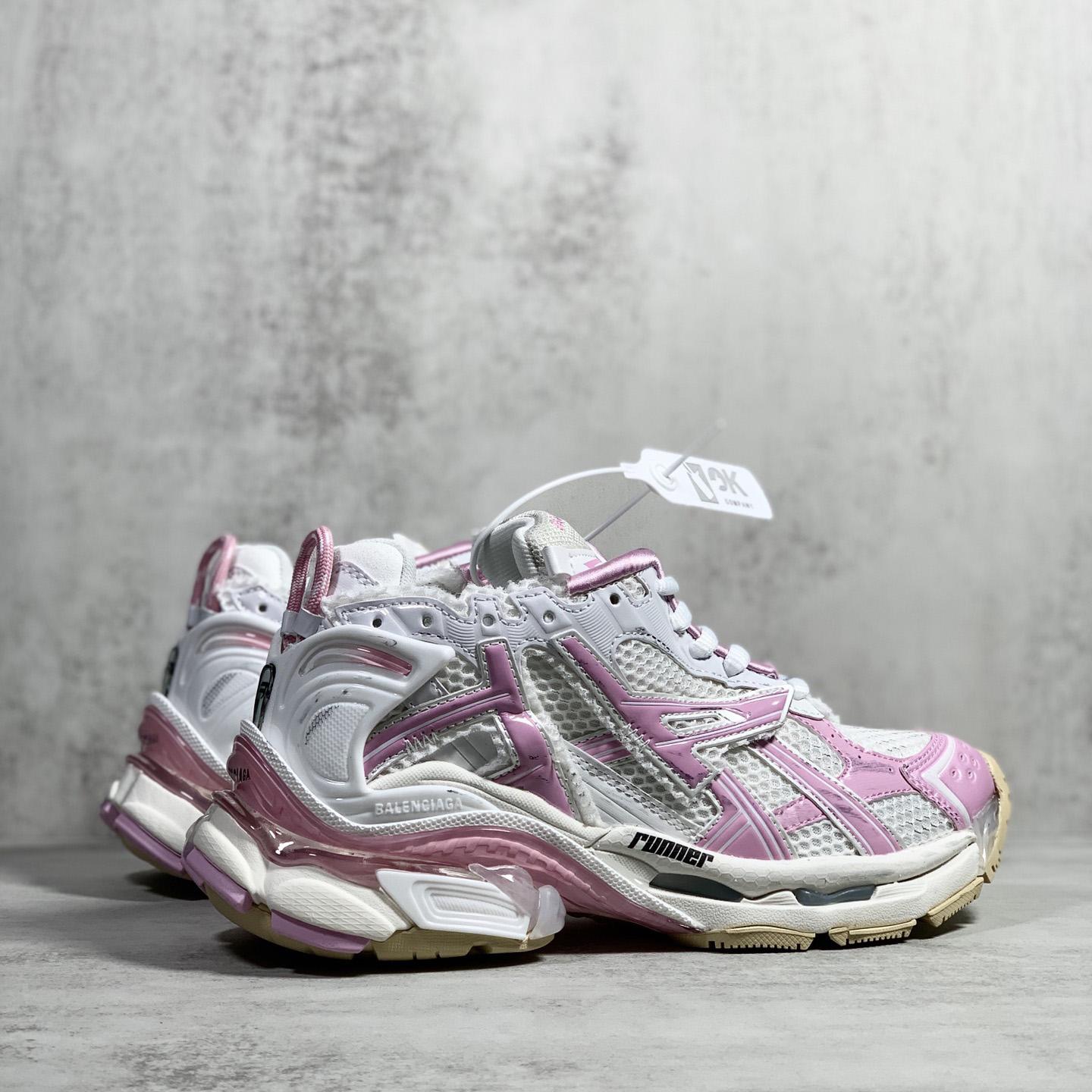 Balenciaga Runner Sneaker In White, Pink, Beige And Black Mesh And Nylon - PerfectKickZ
