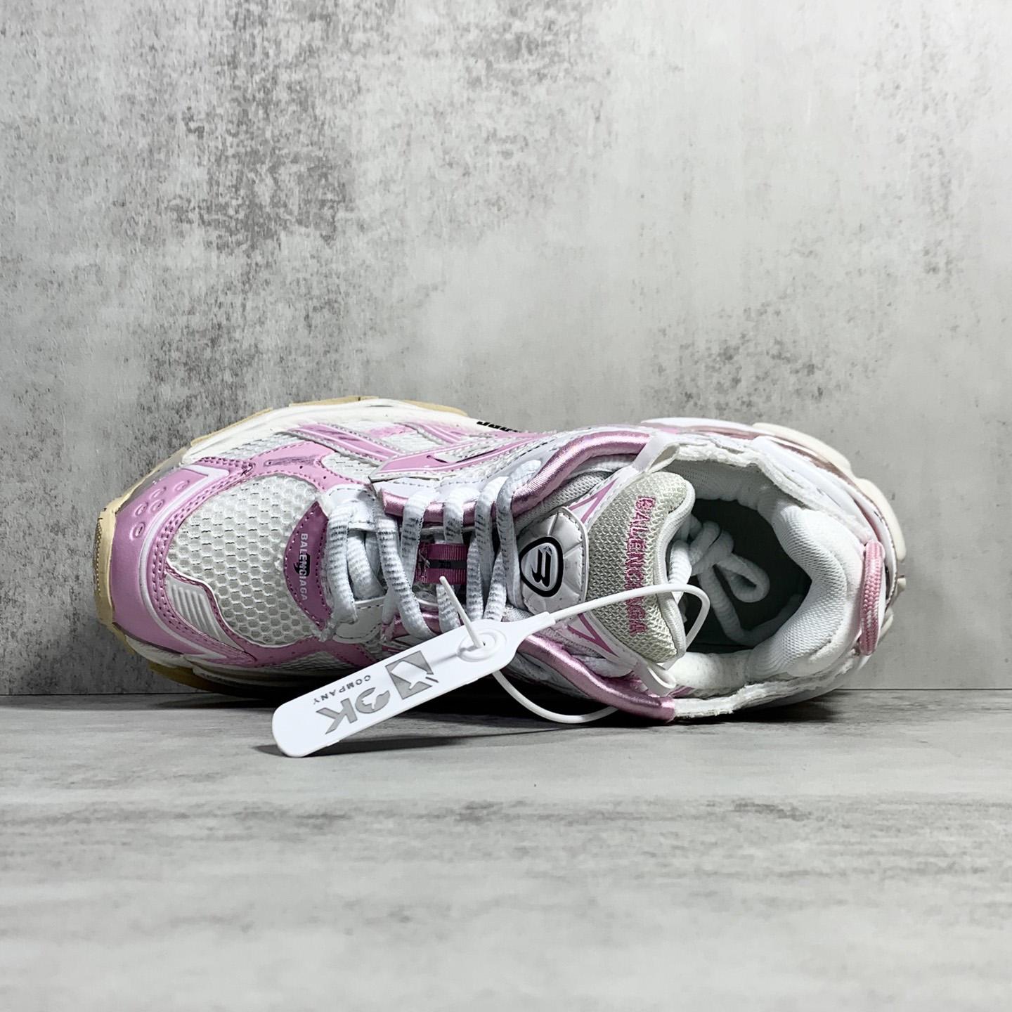 Balenciaga Runner Sneaker In White, Pink, Beige And Black Mesh And Nylon - PerfectKickZ