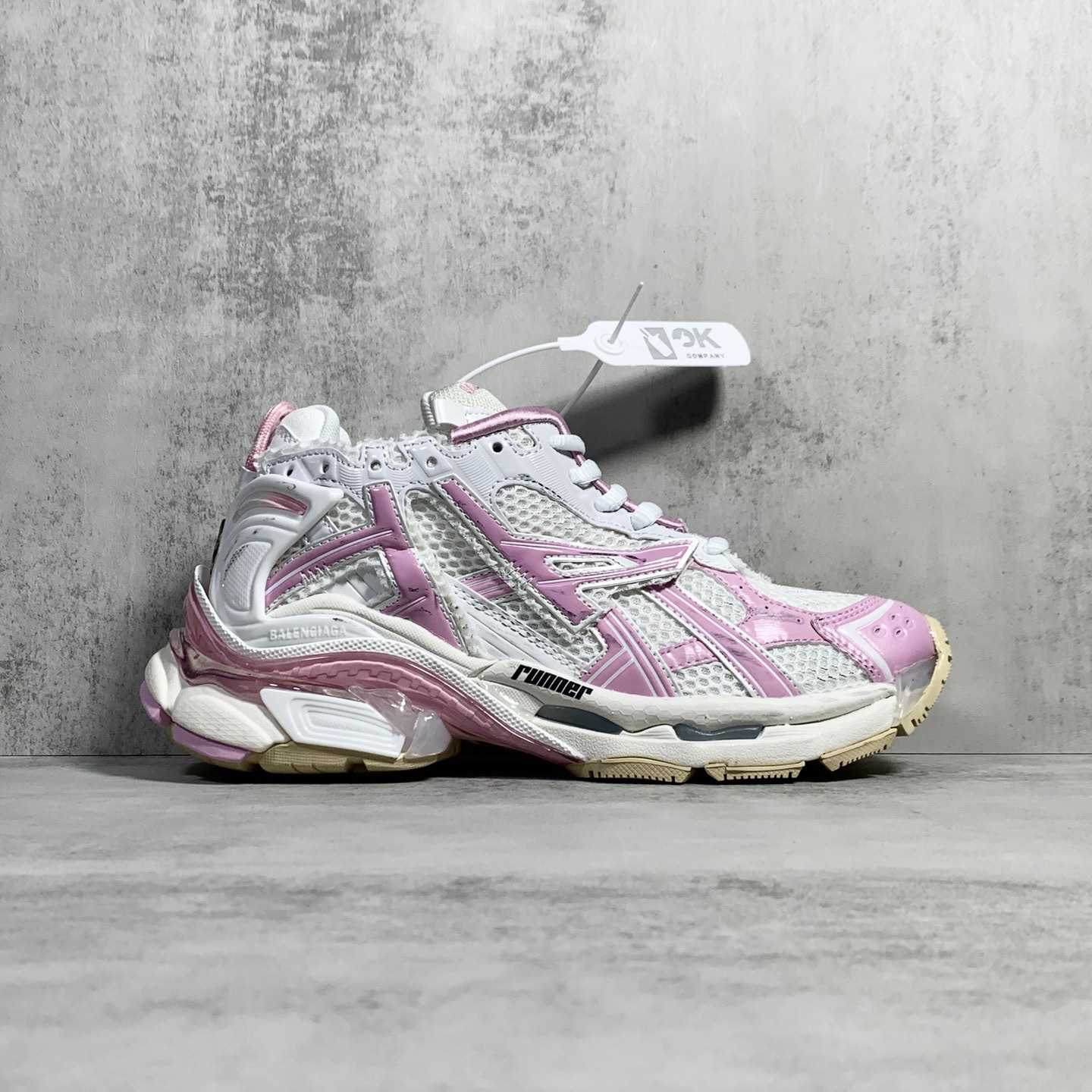 Balenciaga Runner Sneaker In White, Pink, Beige And Black Mesh And Nylon - PerfectKickZ