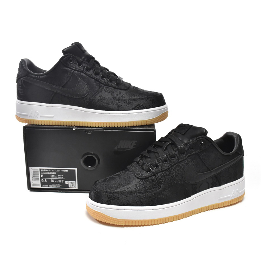 Nike Air Force 1 Low Fragment Design x Clot Black Silk Sneaker     CZ3986-001 - 