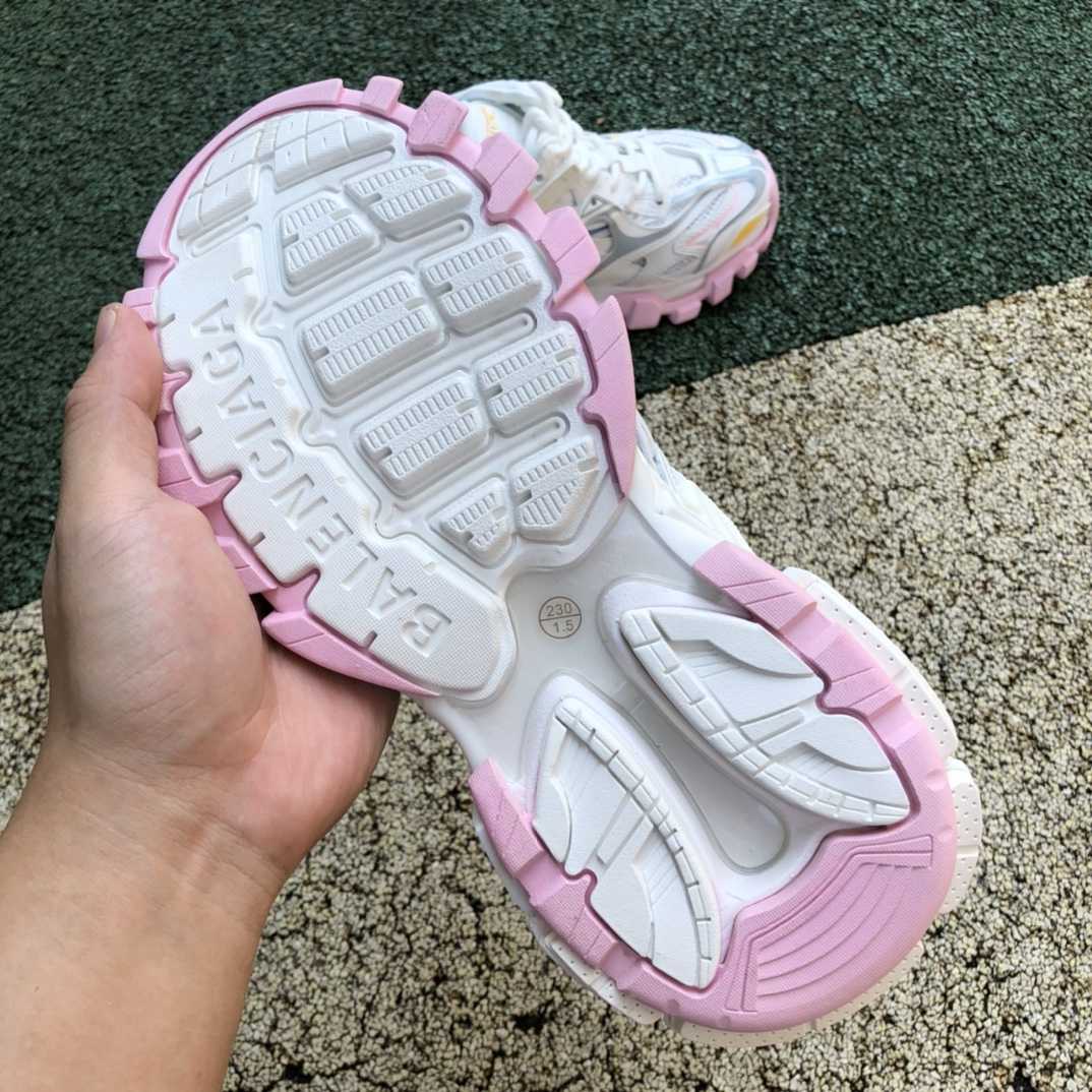 Balenciaga Track.2 Sneaker In White, Light Yellow, Light Pink And Light Blue Mesh And Nylon - PerfectKickZ
