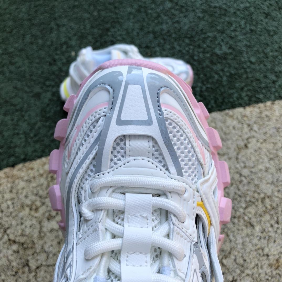 Balenciaga Track.2 Sneaker In White, Light Yellow, Light Pink And Light Blue Mesh And Nylon - PerfectKickZ