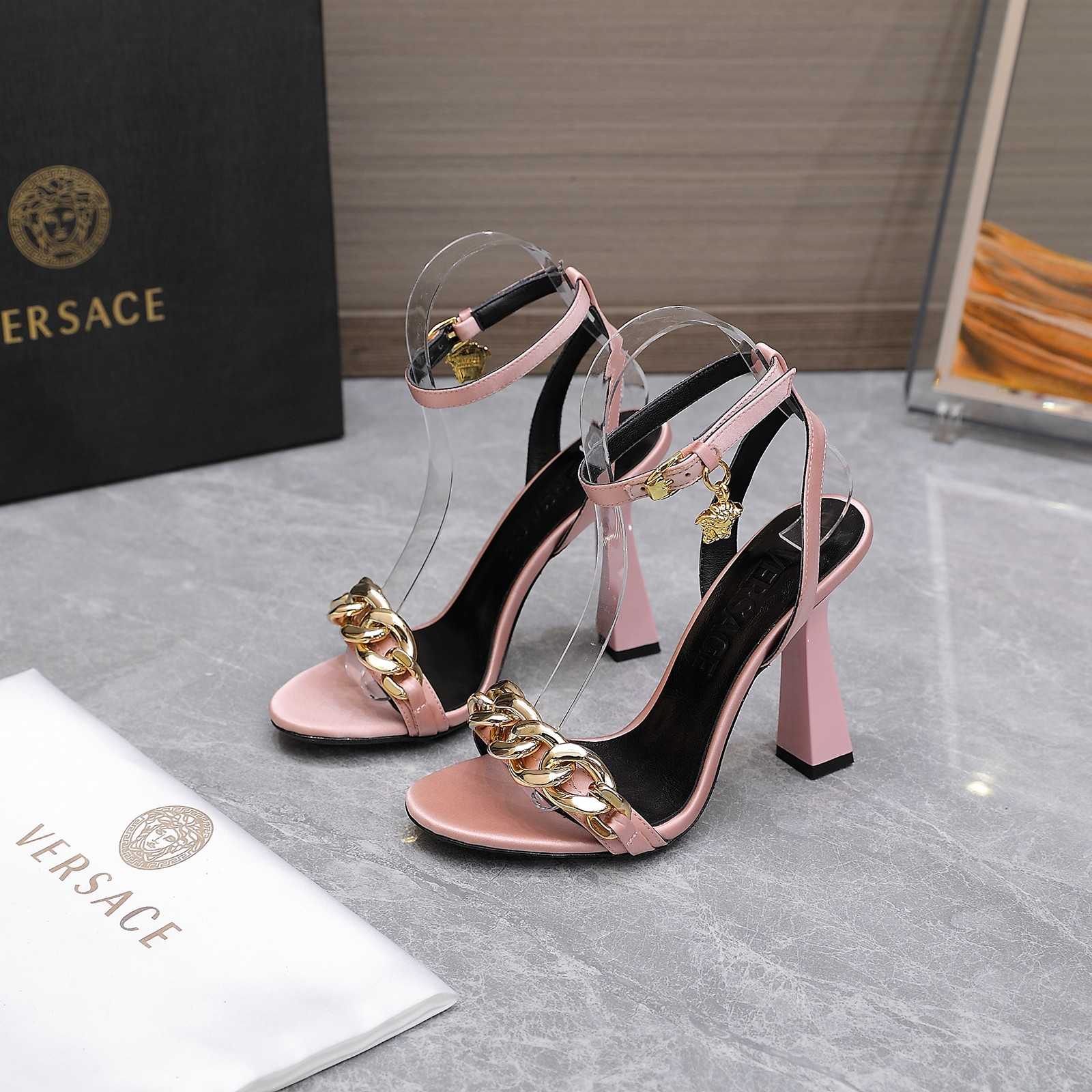 Versace Medusa Chain High Heel Sandals - PerfectKickZ