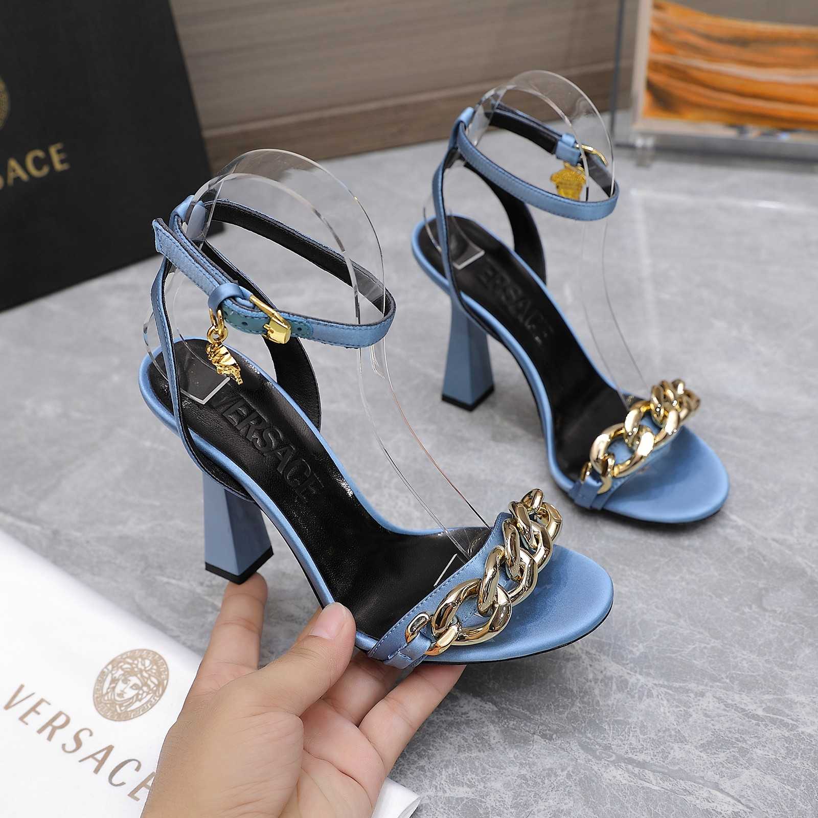 Versace Medusa Chain High Heel Sandals - PerfectKickZ