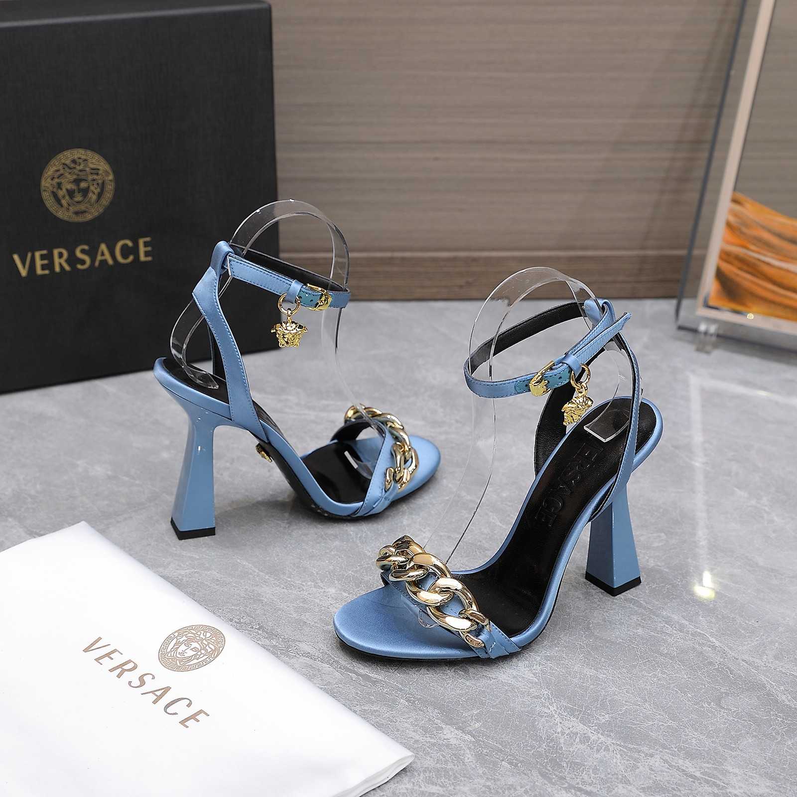 Versace Medusa Chain High Heel Sandals - PerfectKickZ