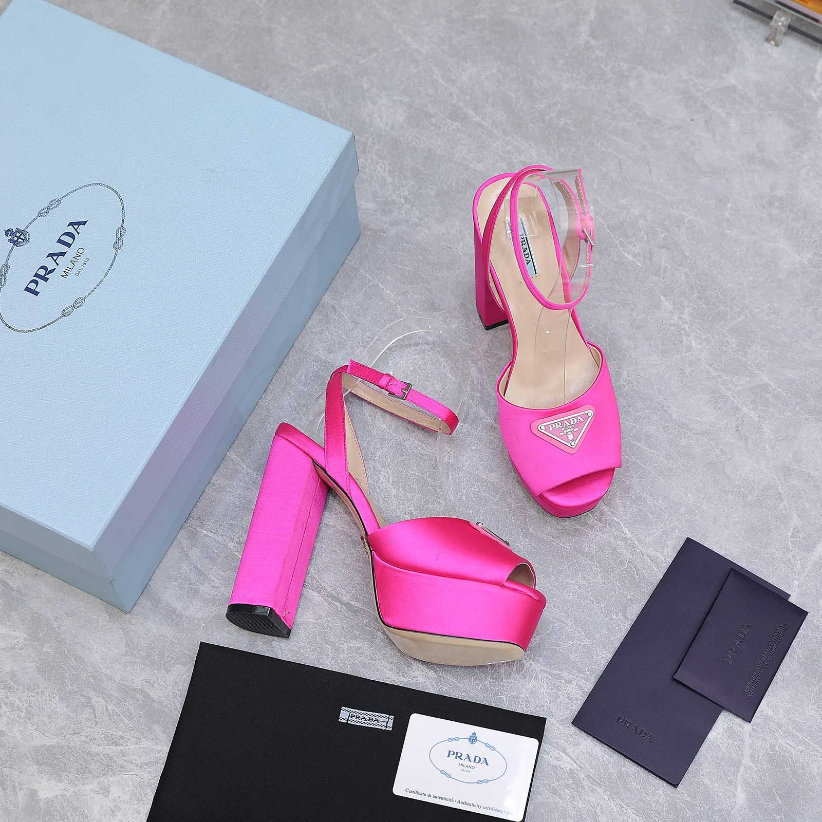 Prada High-Heeled Satin Sandals - PerfectKickZ