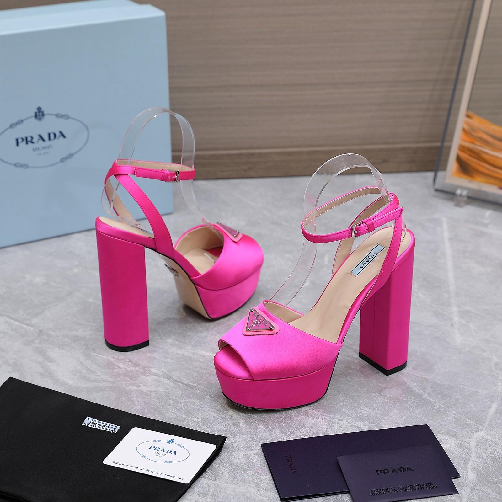 Prada High-Heeled Satin Sandals - PerfectKickZ