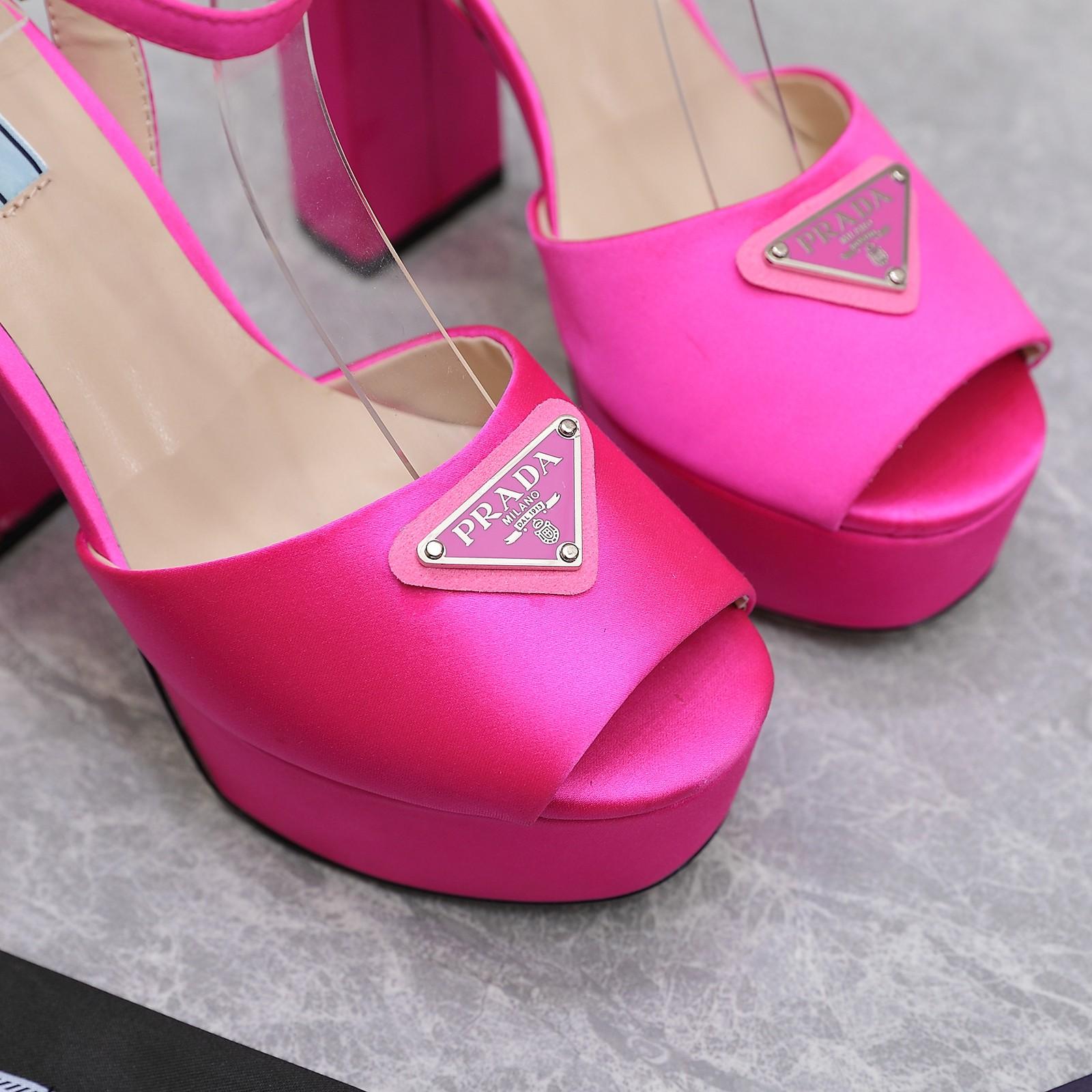 Prada High-Heeled Satin Sandals - PerfectKickZ