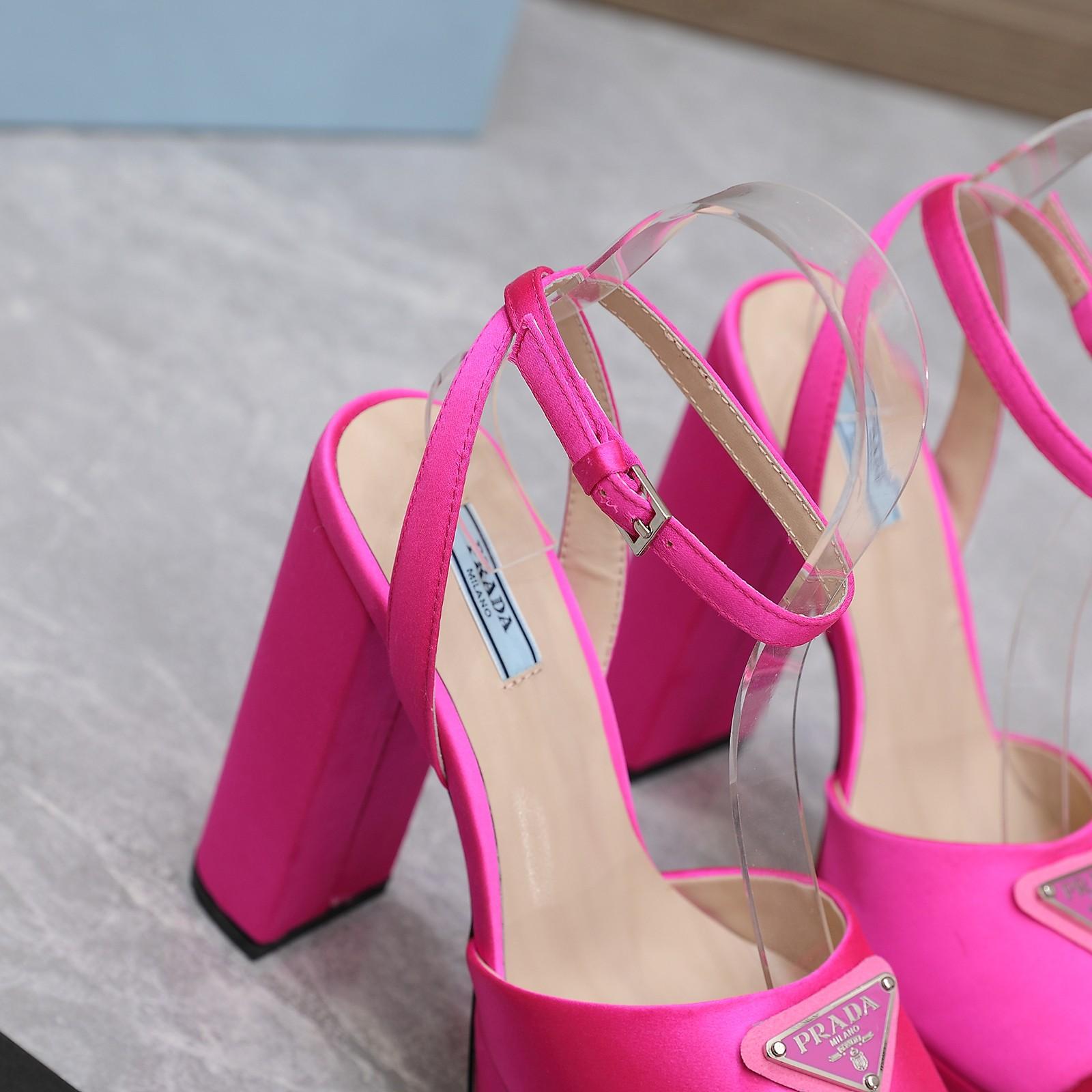 Prada High-Heeled Satin Sandals - PerfectKickZ