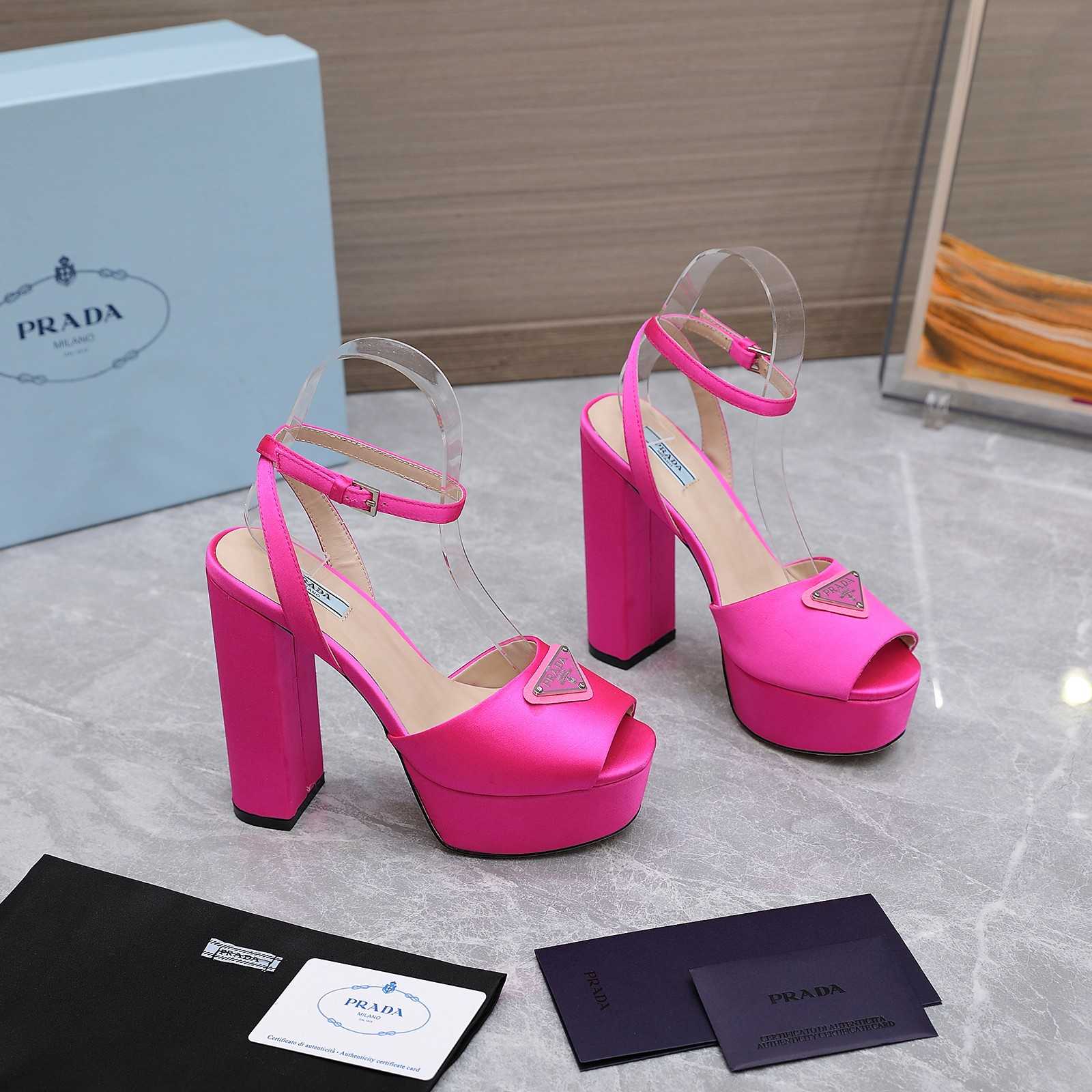 Prada High-Heeled Satin Sandals - PerfectKickZ