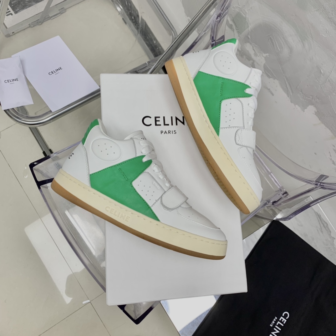 Celine CT-02 Mid Sneaker With Velcro In Calfskin - PerfectKickZ