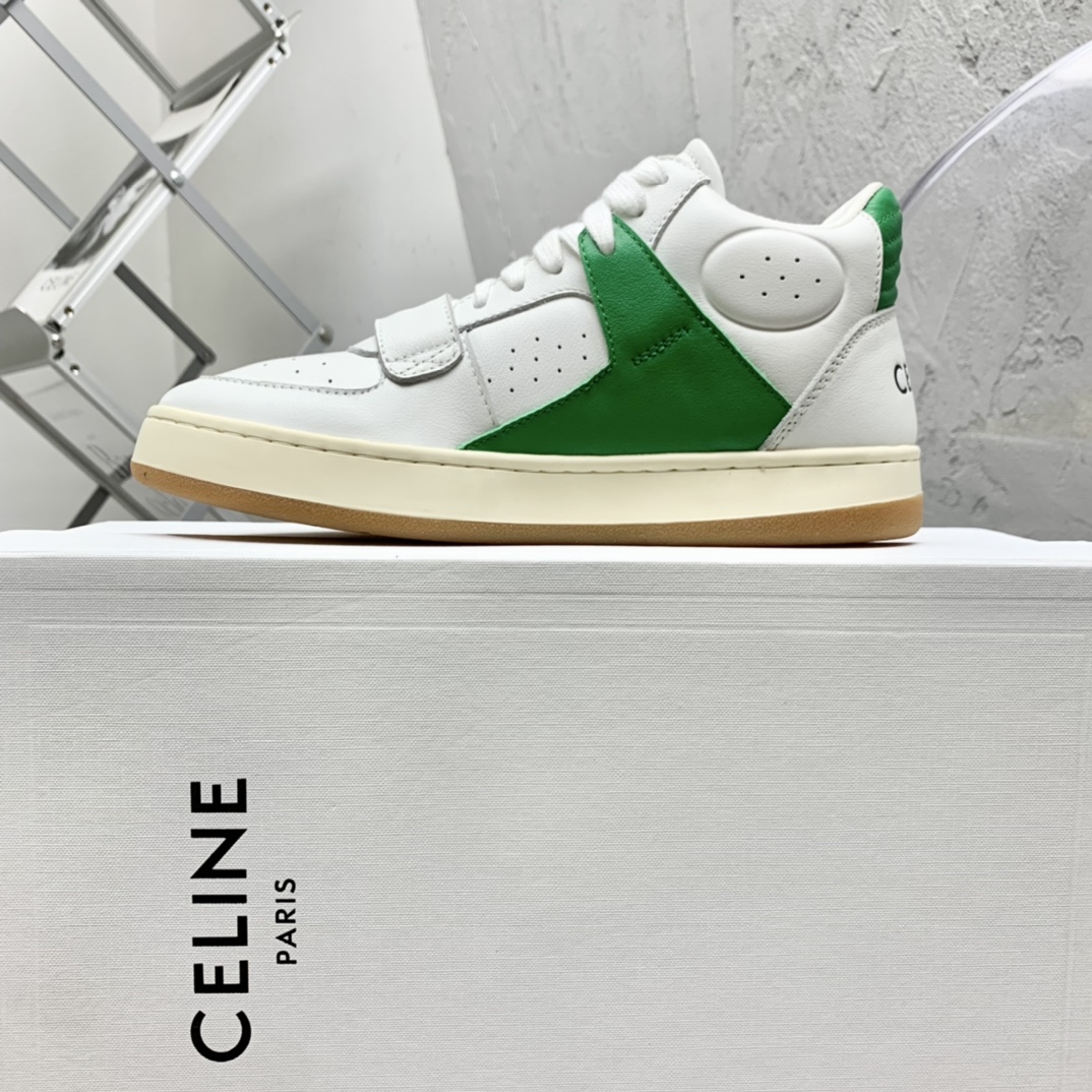 Celine CT-02 Mid Sneaker With Velcro In Calfskin - PerfectKickZ