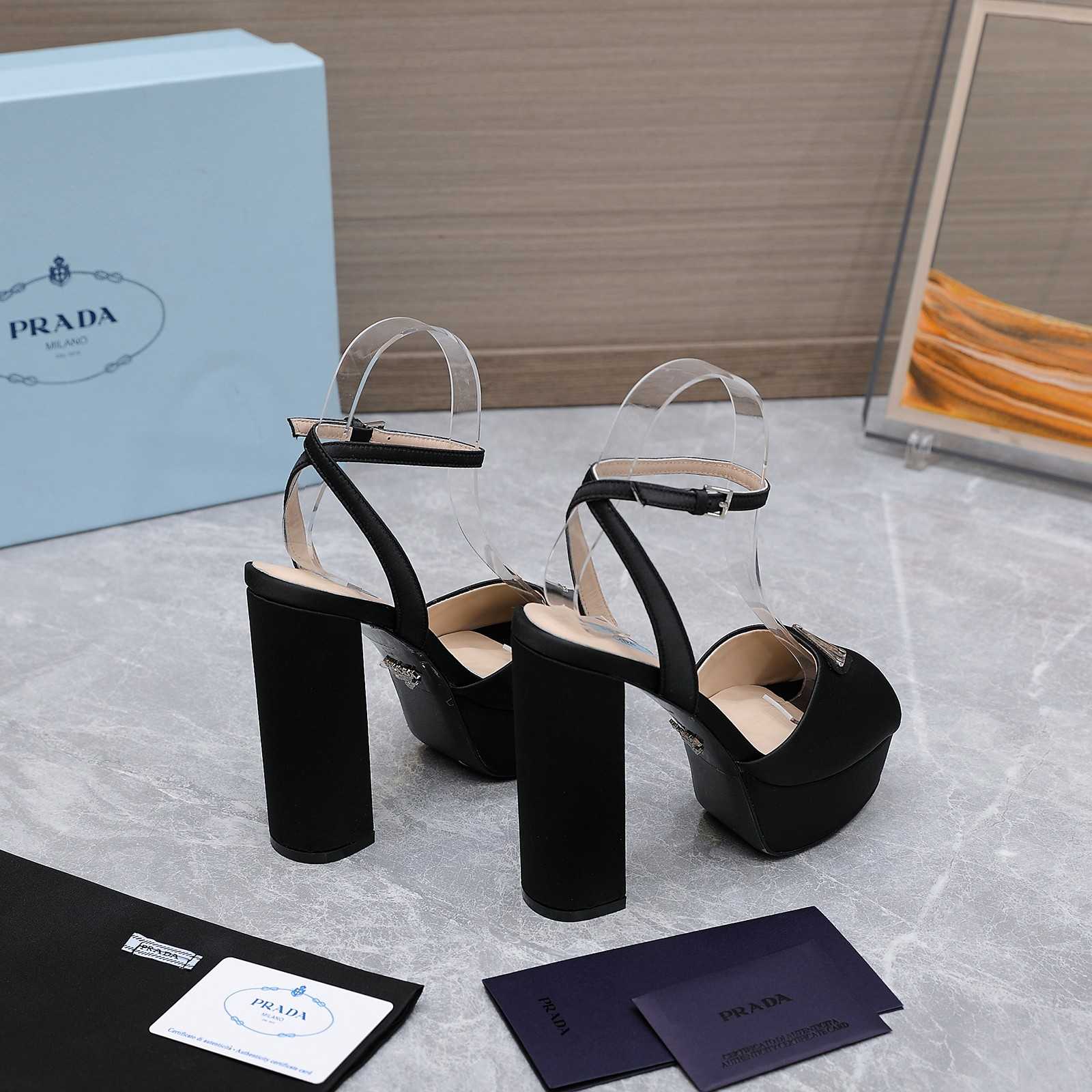 Prada High-Heeled Satin Sandals - PerfectKickZ