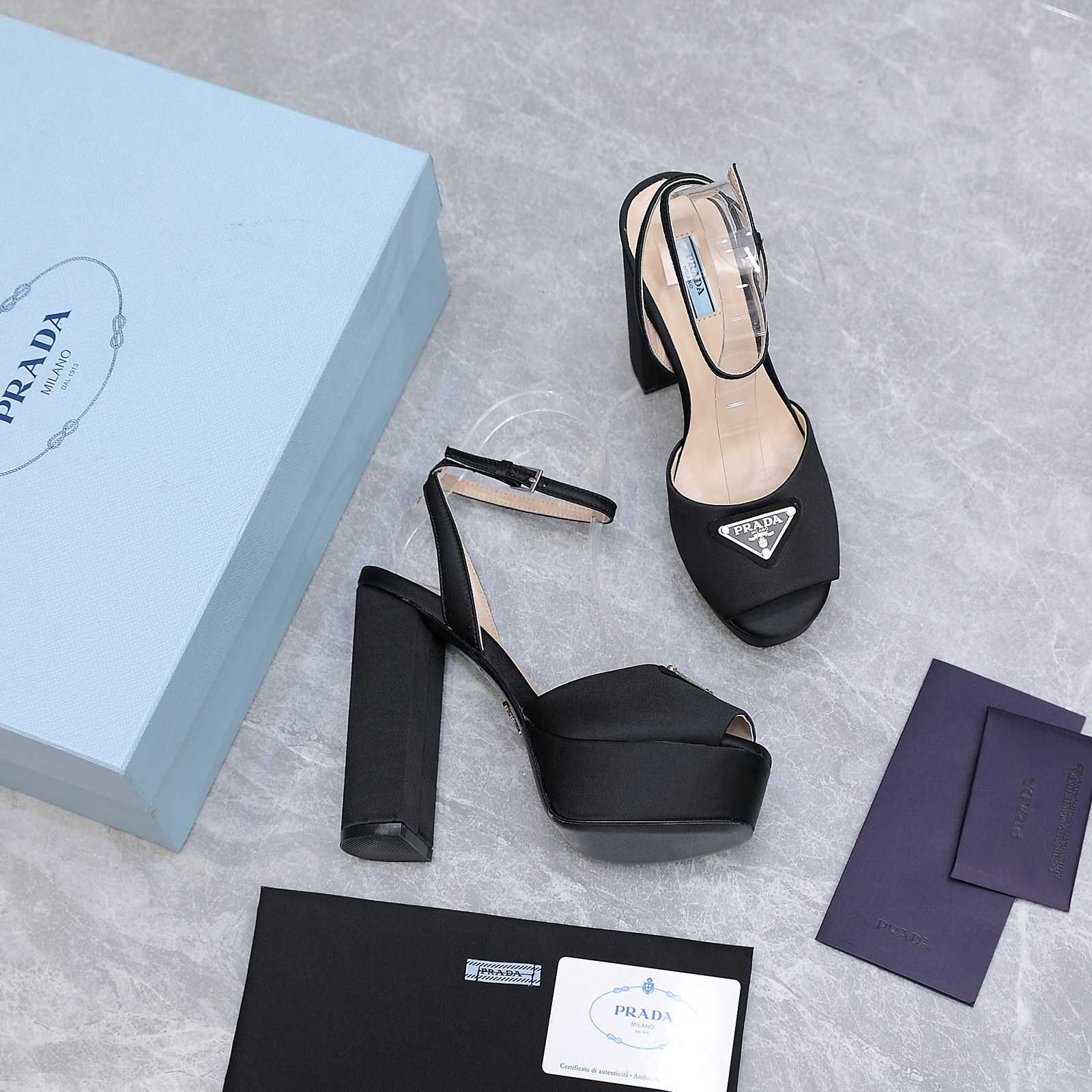 Prada High-Heeled Satin Sandals - PerfectKickZ