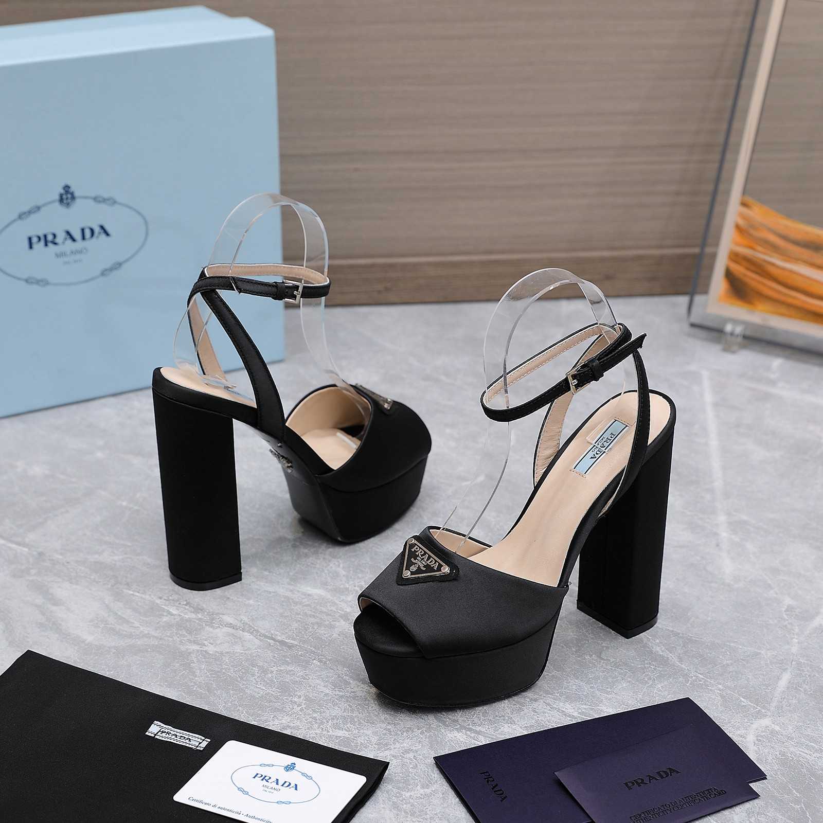 Prada High-Heeled Satin Sandals - PerfectKickZ