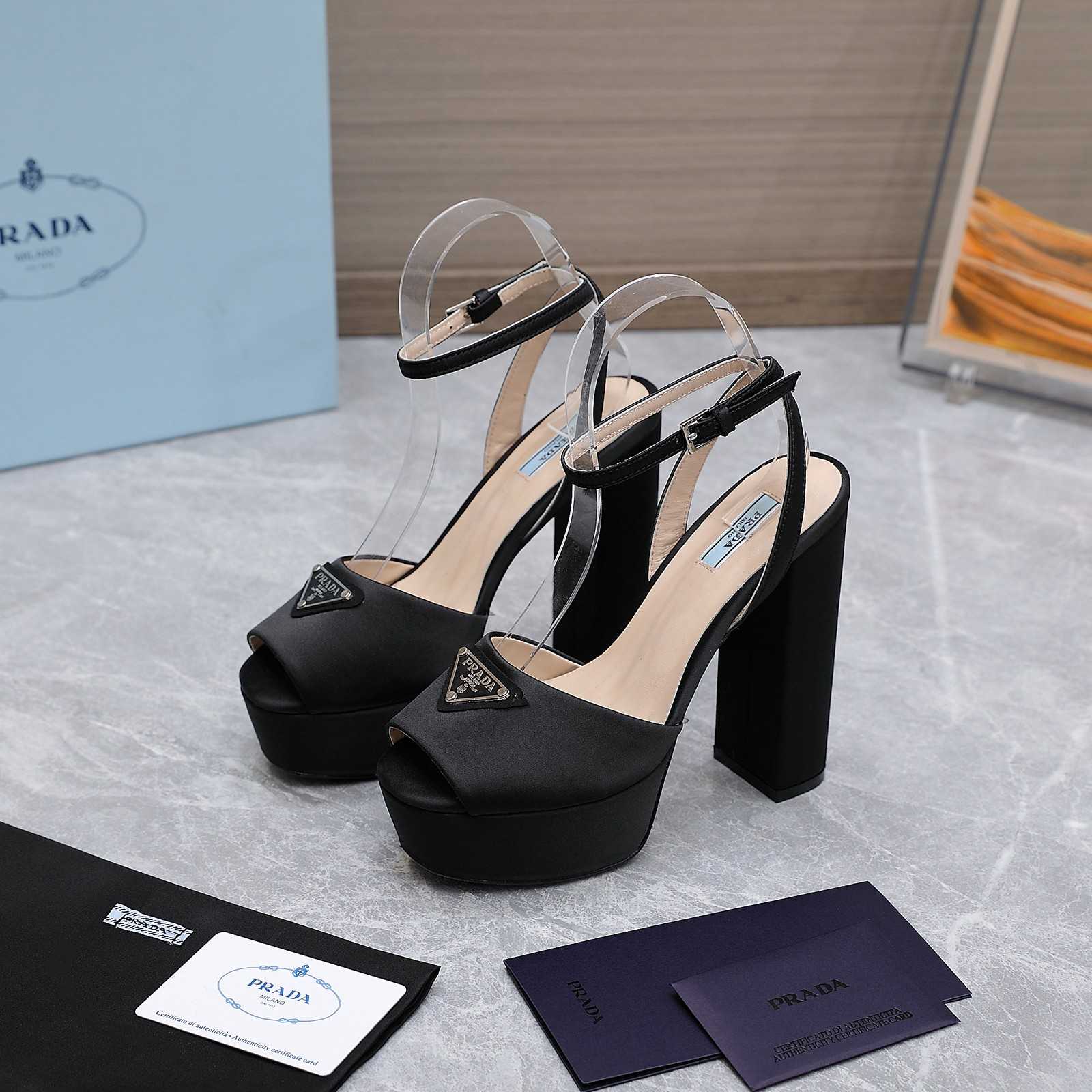 Prada High-Heeled Satin Sandals - PerfectKickZ