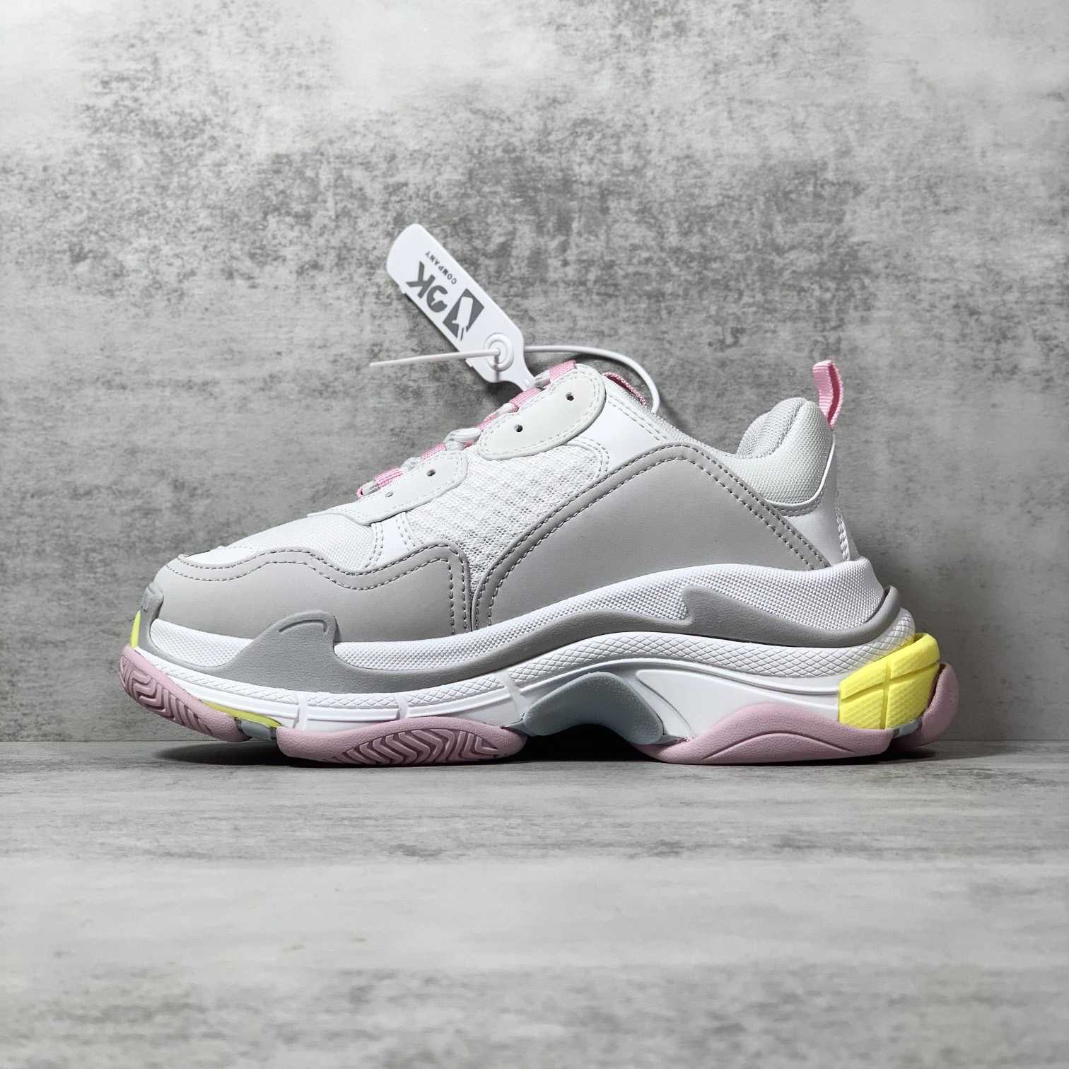 Balenciaga Triple S Sneaker In Grey, White, Light Yellow, Light Pink And Light Nlue Double Foam And Mesh - PerfectKickZ