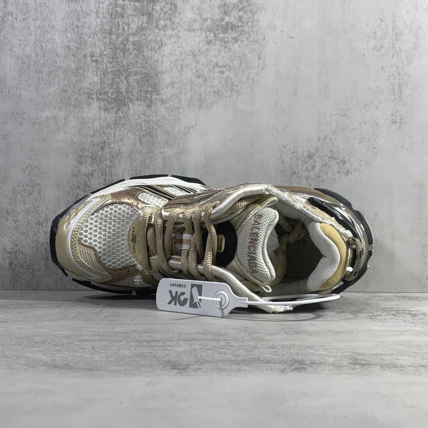 Balenciaga Runner Sneaker In Beige And Black Mesh And Nylon - PerfectKickZ
