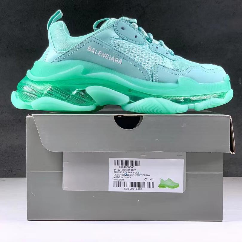 Balenciaga Triple S Clear Sole Sneaker In Light Blue Double Foam And Mesh - PerfectKickZ