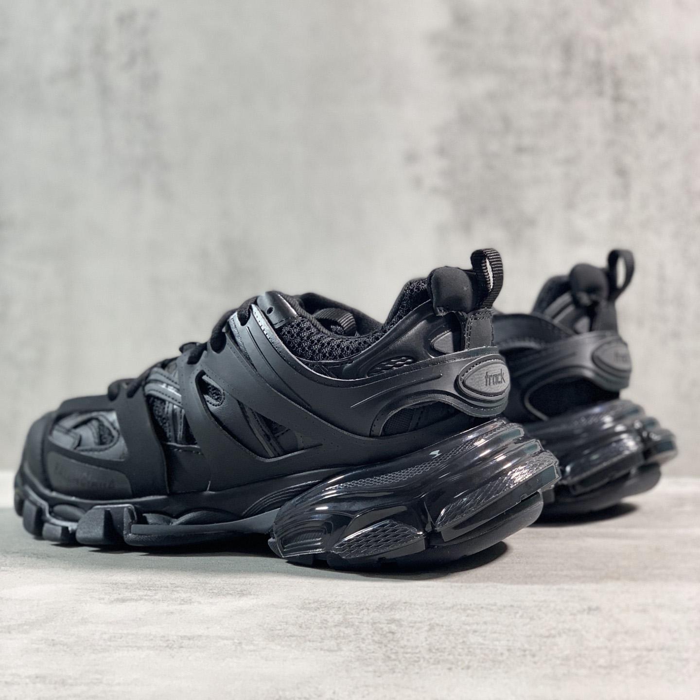 Balenciaga Track Clear Sole Sneaker In Black Mesh And Nylon - PerfectKickZ