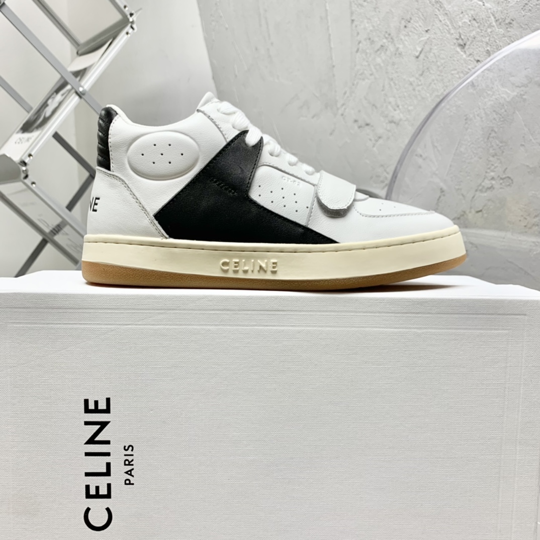 Celine CT-02 Mid Sneaker With Velcro In Calfskin - PerfectKickZ