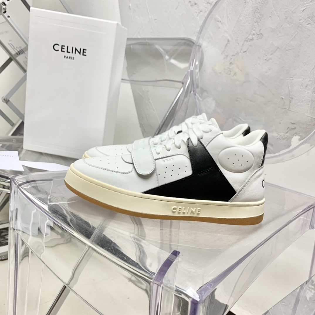 Celine CT-02 Mid Sneaker With Velcro In Calfskin - PerfectKickZ