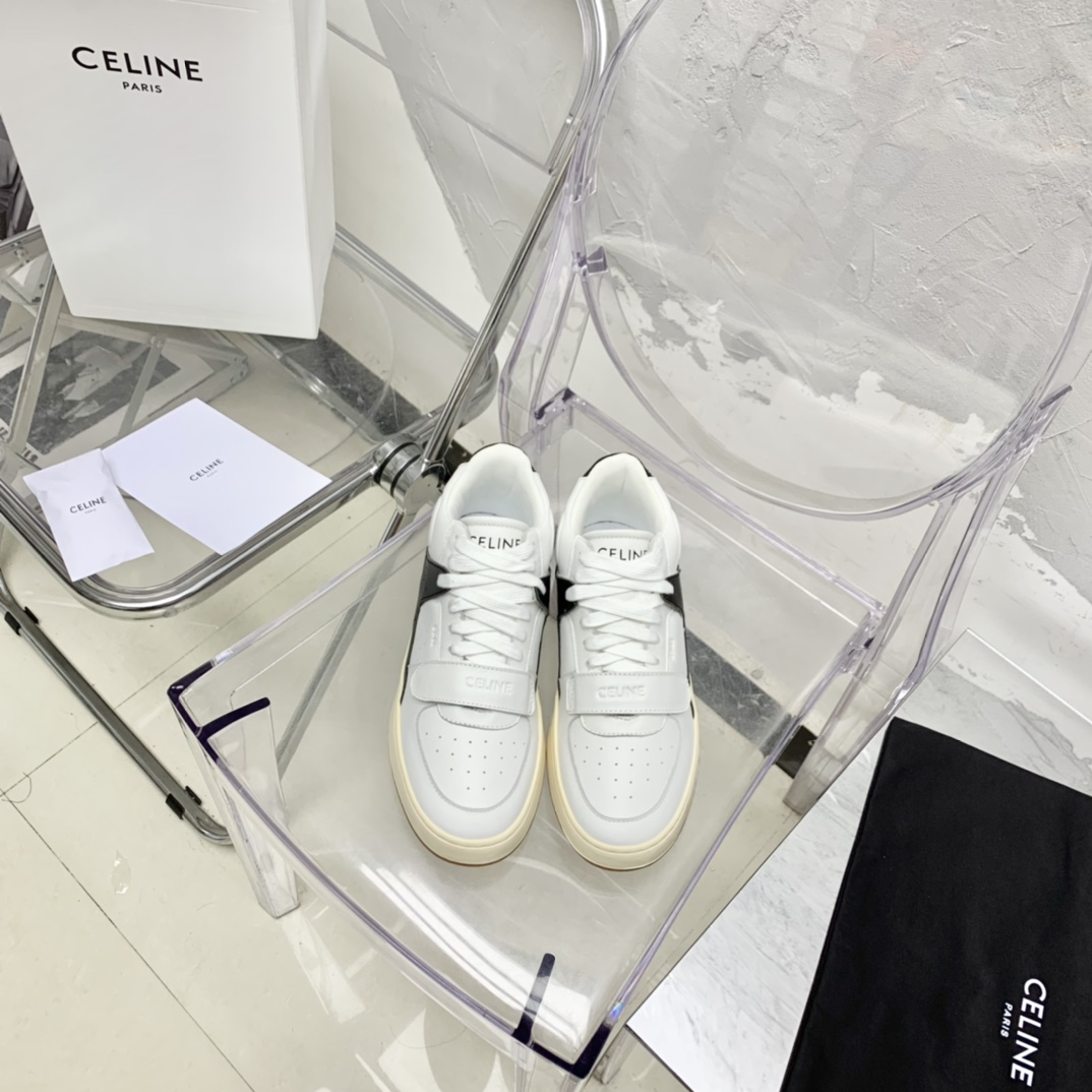 Celine CT-02 Mid Sneaker With Velcro In Calfskin - PerfectKickZ