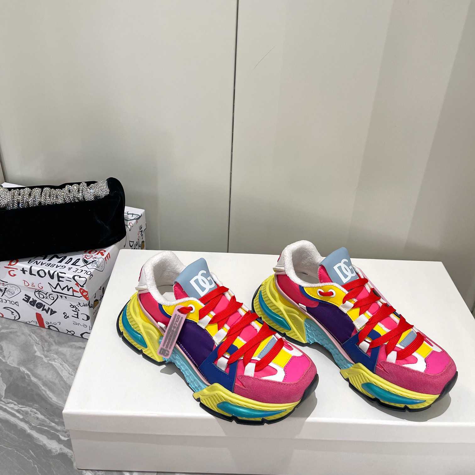 Dolce & Gabbana Mixed-Material Airmaster Sneakers - PerfectKickZ