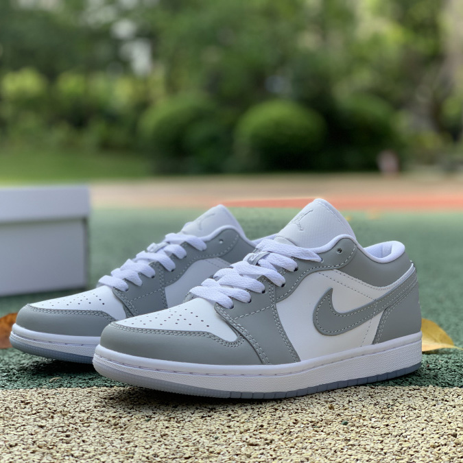 Air Jordan 1 Low White Wolf Grey Sneaker    DC0774-105 - PerfectKickZ
