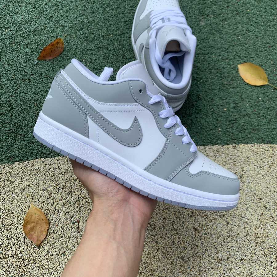 Air Jordan 1 Low White Wolf Grey Sneaker    DC0774-105 - PerfectKickZ