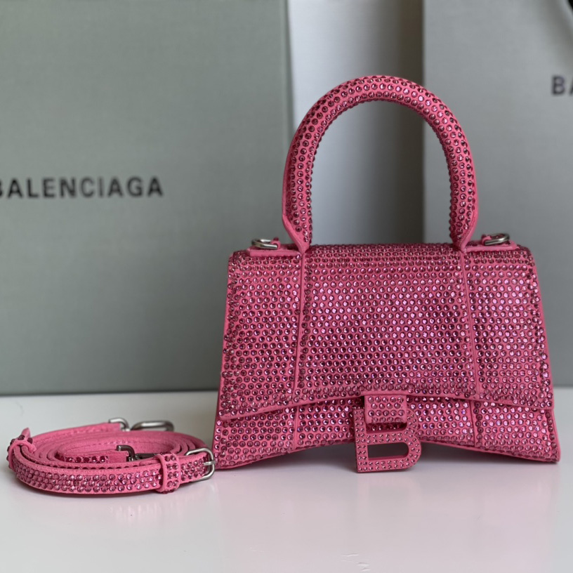 Balenciaga Hourglass XS Handbag With Rhinestones(19-8-21cm) - PerfectKickZ