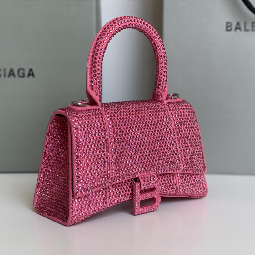 Balenciaga Hourglass XS Handbag With Rhinestones(19-8-21cm) - PerfectKickZ