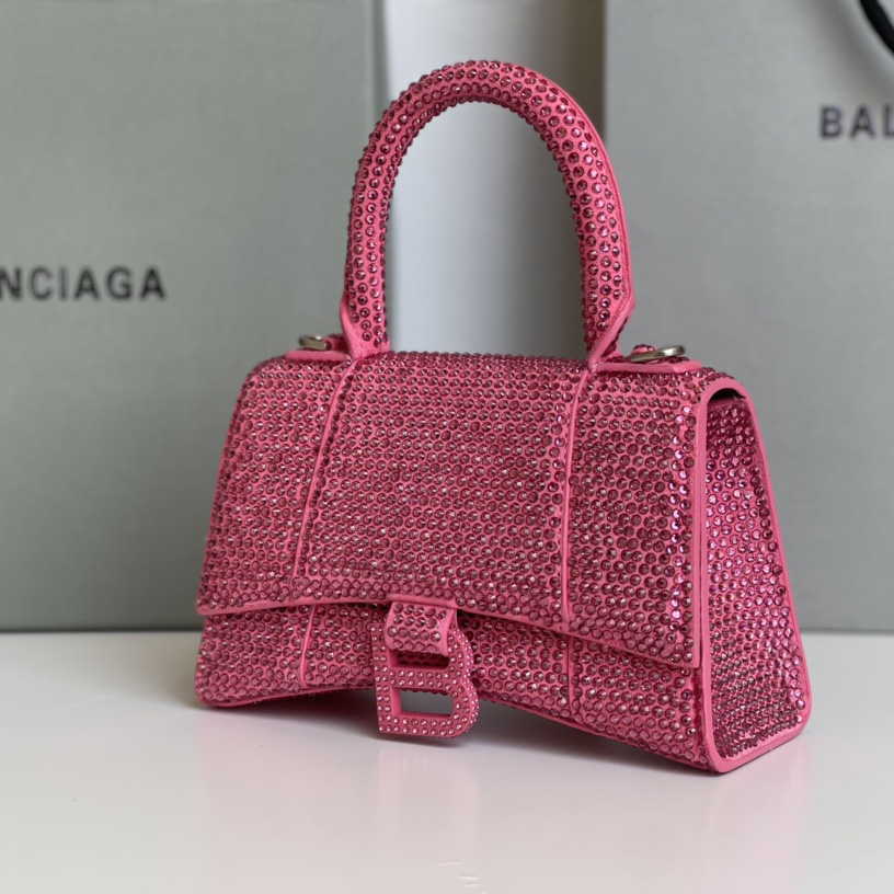 Balenciaga Hourglass XS Handbag With Rhinestones(19-8-21cm) - PerfectKickZ