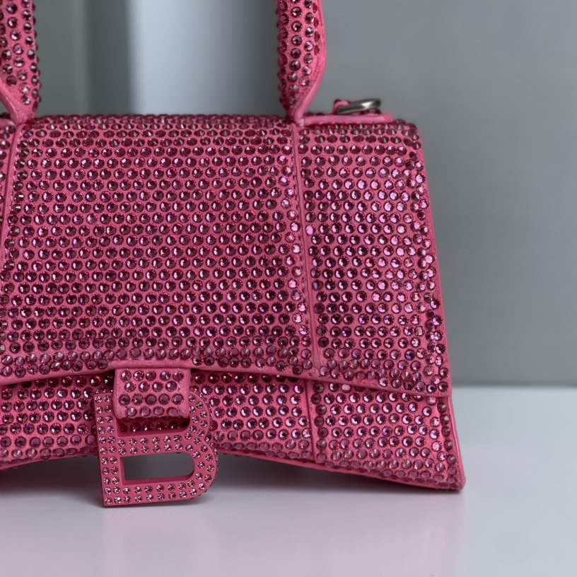 Balenciaga Hourglass XS Handbag With Rhinestones(19-8-21cm) - PerfectKickZ