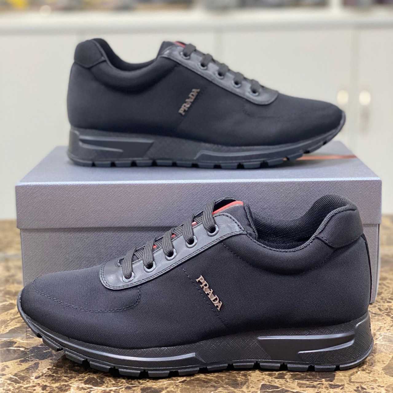 Prada Nylon And Leather Sneakers - PerfectKickZ
