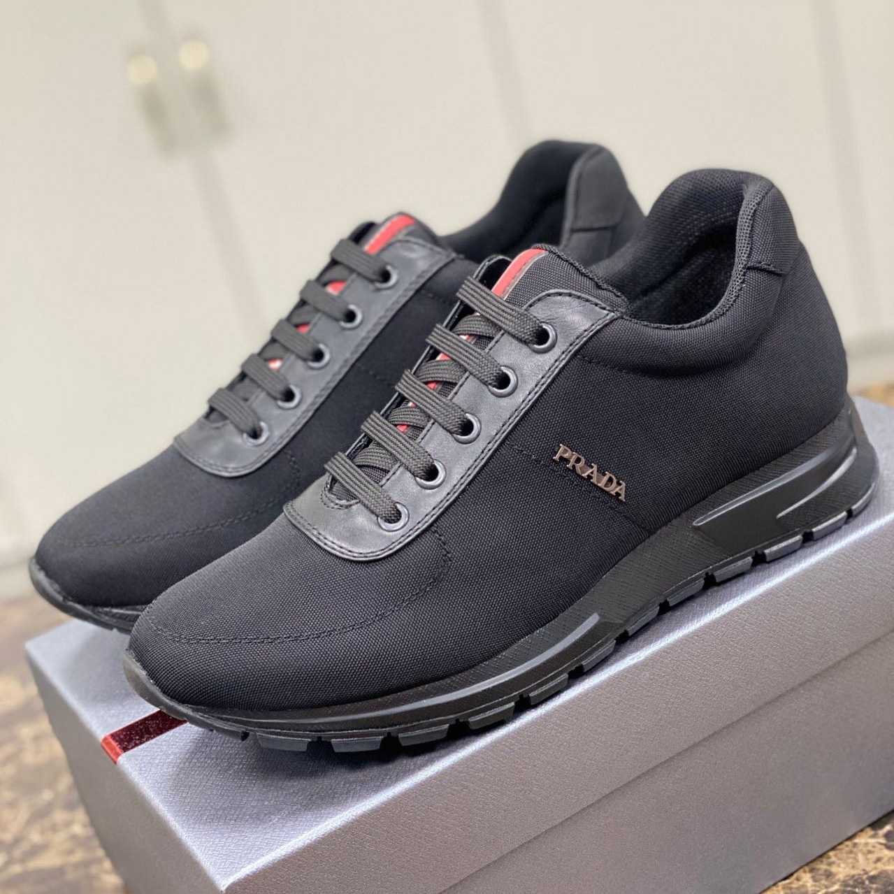 Prada Nylon And Leather Sneakers - PerfectKickZ