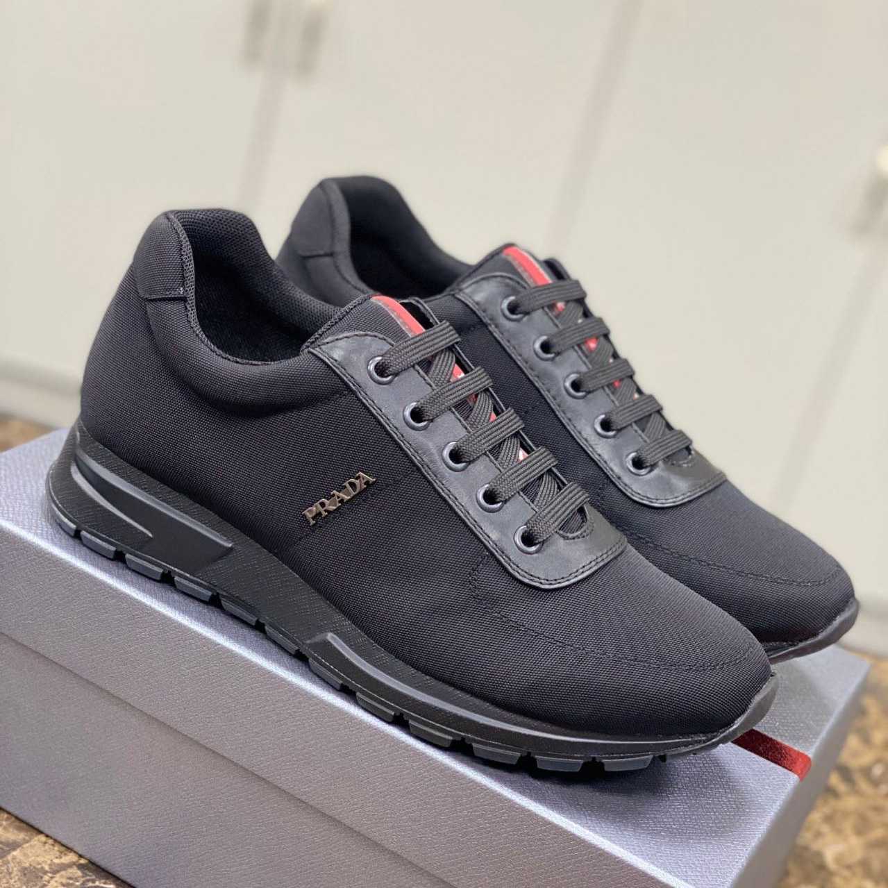 Prada Nylon And Leather Sneakers - PerfectKickZ