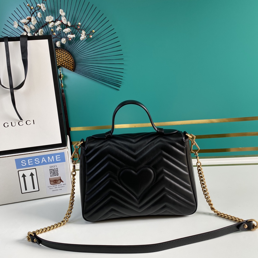 Gucci GG Marmont Small Top Handle Bag(27-19-10.5cm) - PerfectKickZ