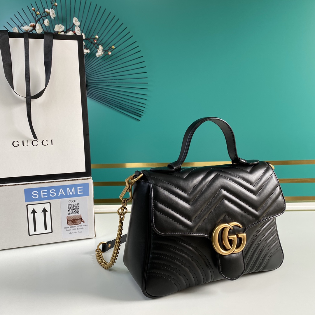 Gucci GG Marmont Small Top Handle Bag(27-19-10.5cm) - 