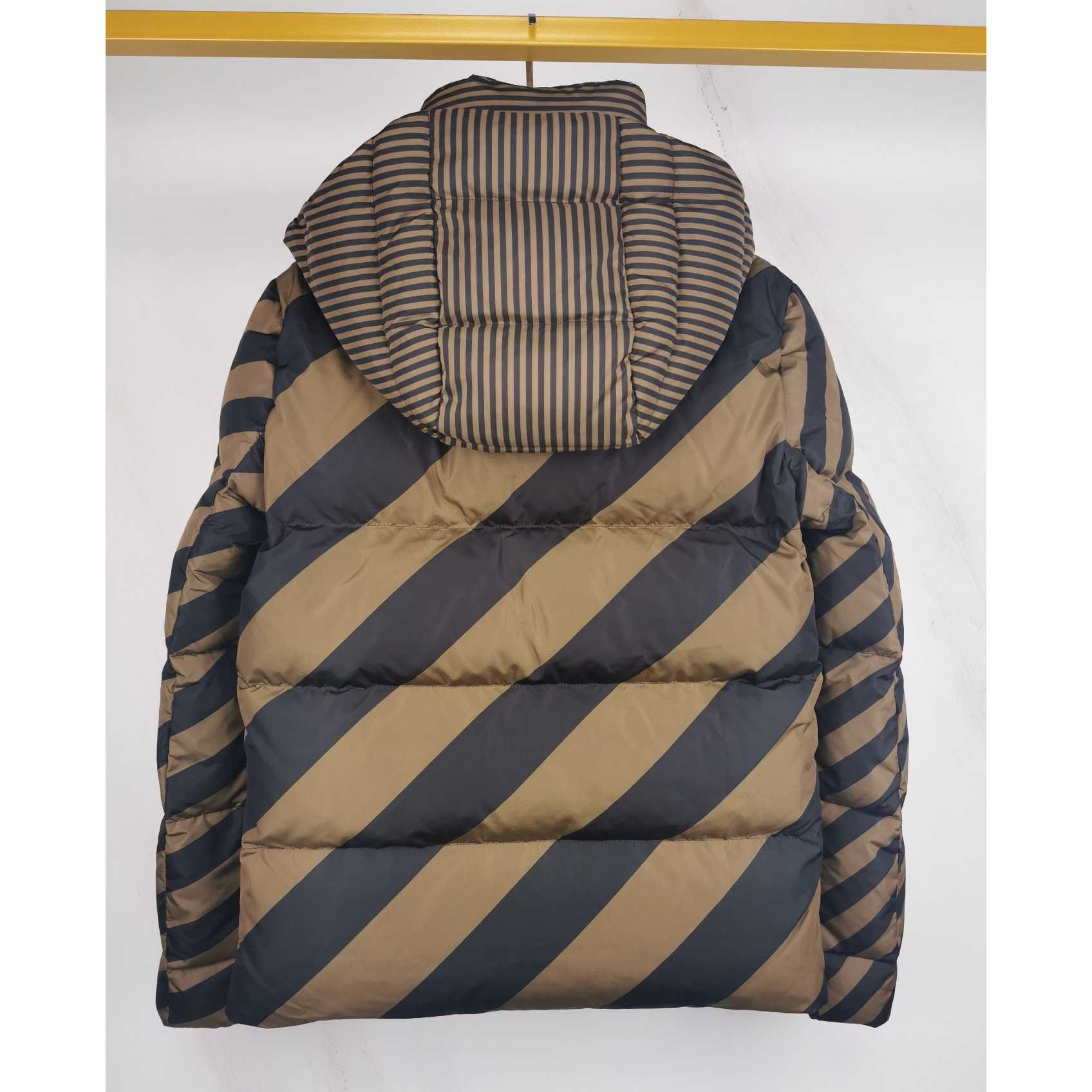 Fendi Brown Nylon Down Jacket - PerfectKickZ
