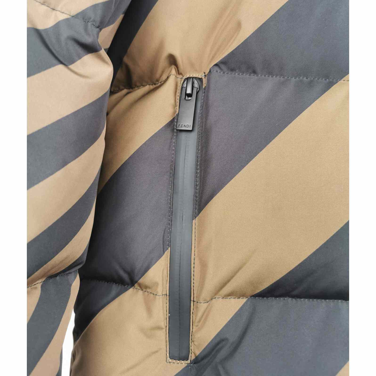 Fendi Brown Nylon Down Jacket - PerfectKickZ