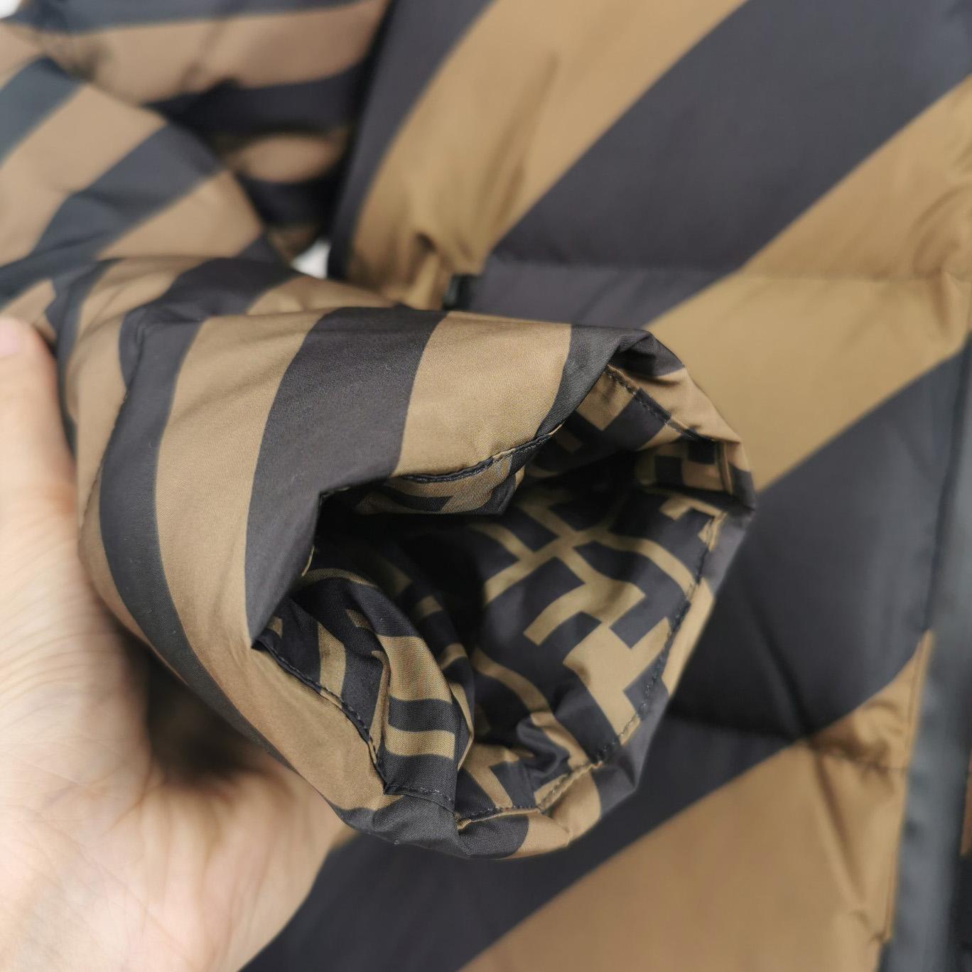 Fendi Brown Nylon Down Jacket - PerfectKickZ