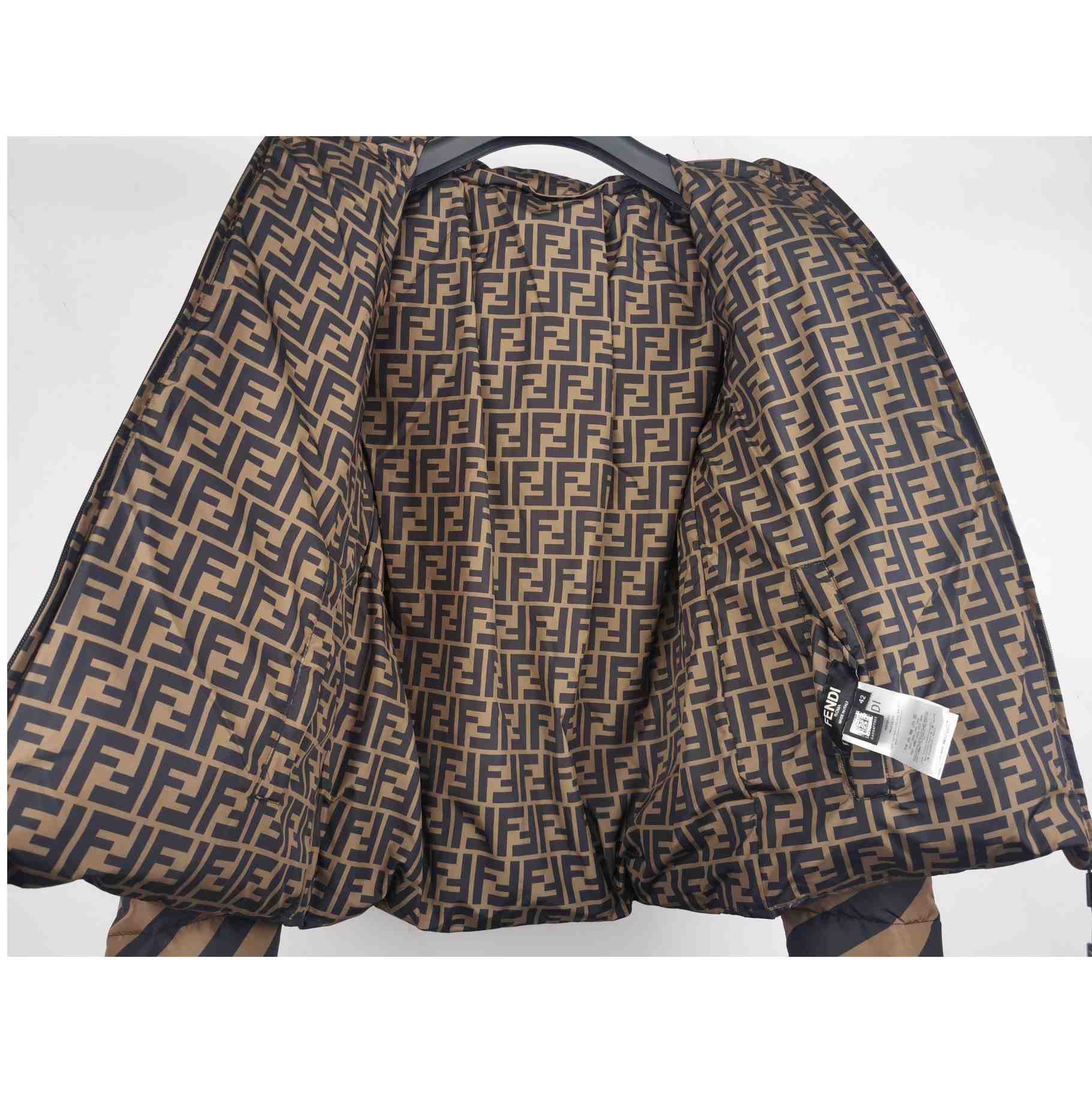 Fendi Brown Nylon Down Jacket - PerfectKickZ
