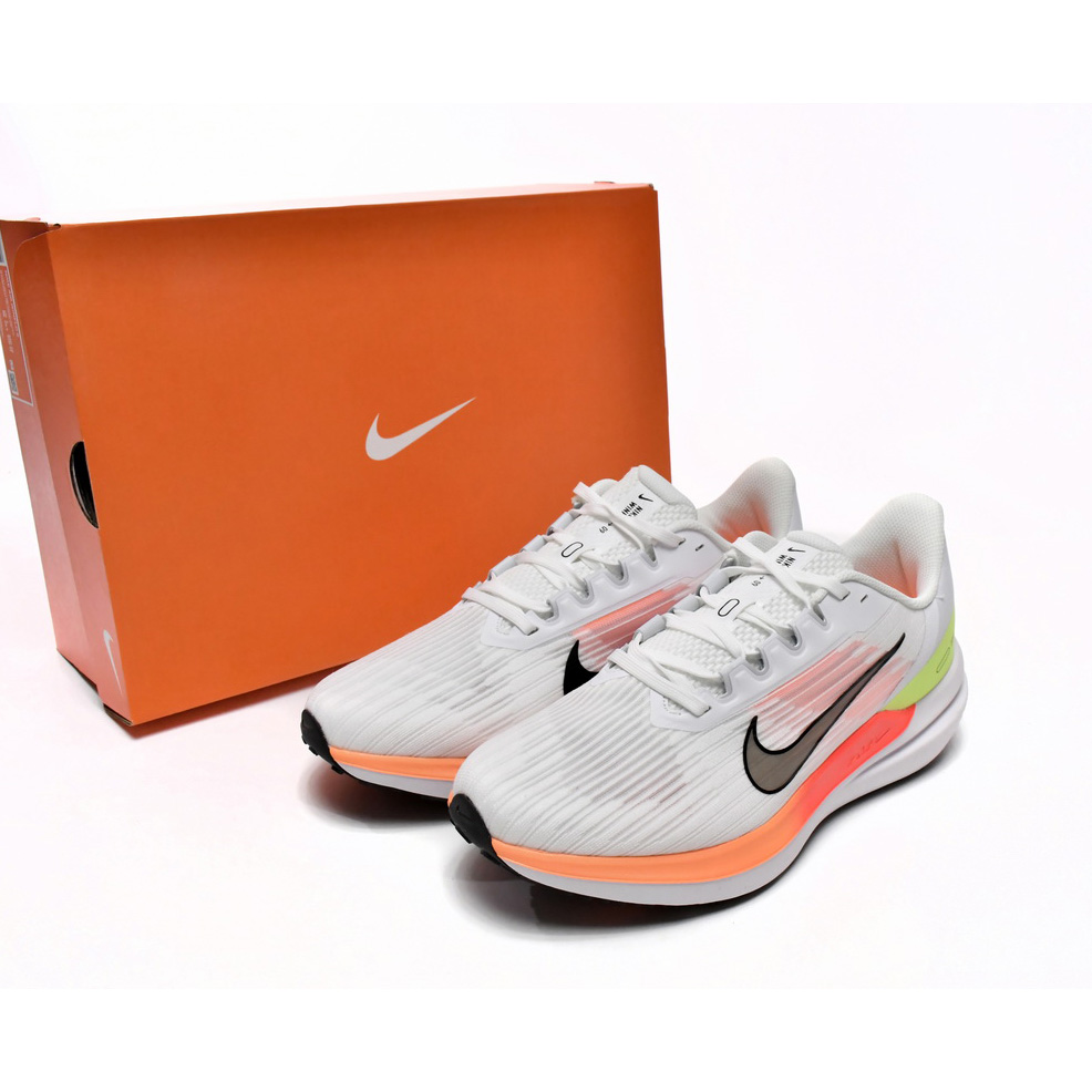 Nike Air Winflo 9 White Orange Sneaker    DD6203-100 - PerfectKickZ