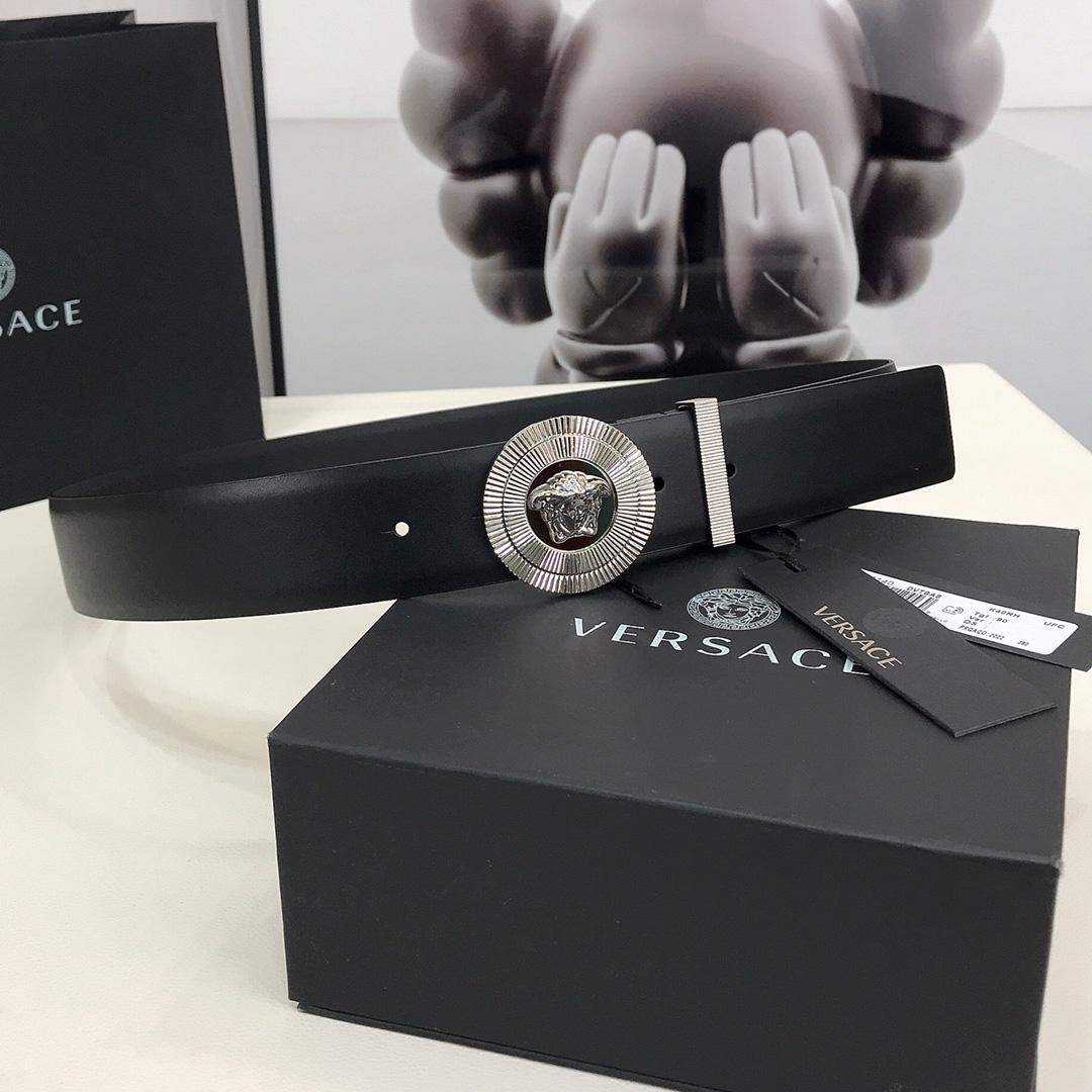 Versace Enamel Medusa Biggie Belt   40mm - PerfectKickZ