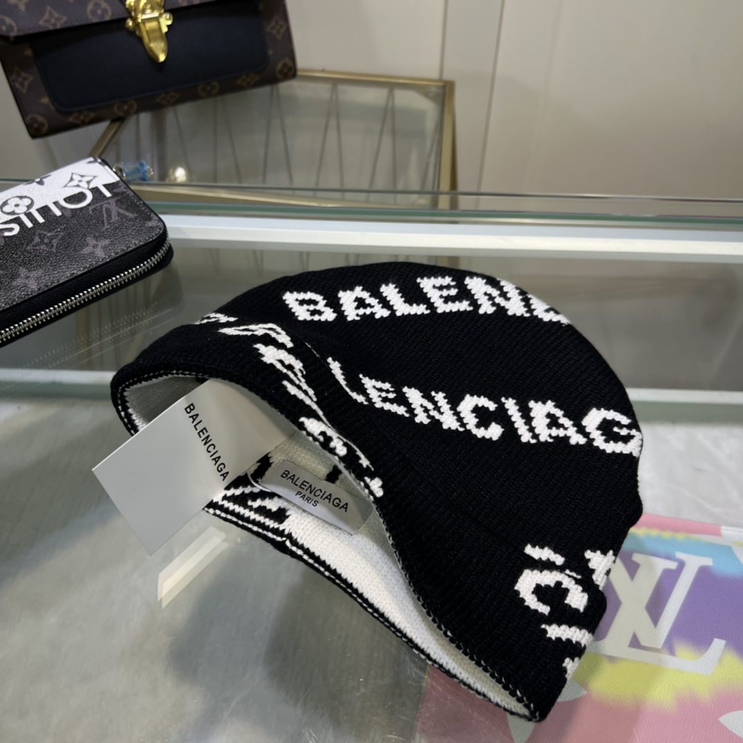 Balenciag Allover Logo Beanie  - PerfectKickZ